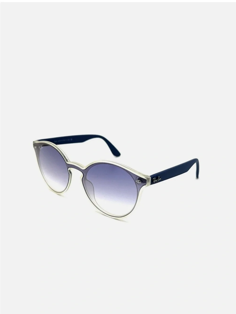 Ray-Ban Silver Frame Sunglasses with Blue Gradient Lenses